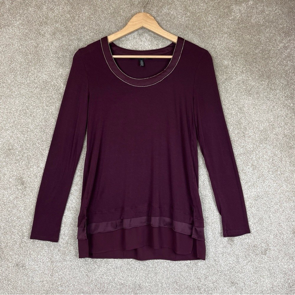 White House Black Market Shirt Womens Extra Small Long Sleeve Pullover- 2859*